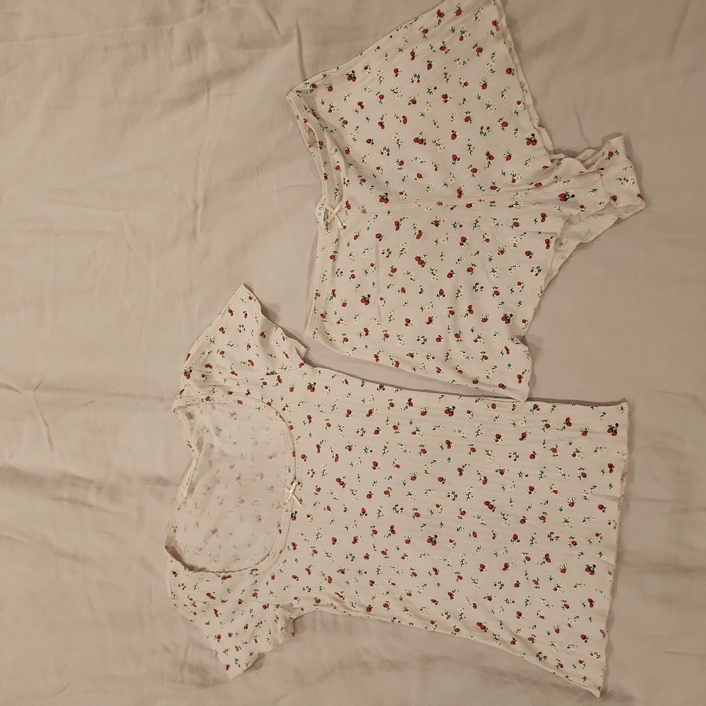 🍓🍓DÔEN Brigitte Tee & Stella shorts– Strawberry Blooms🍓🍓